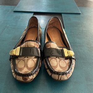 Coach Women’s Brown Signature Jacquard Flats- Size 9B